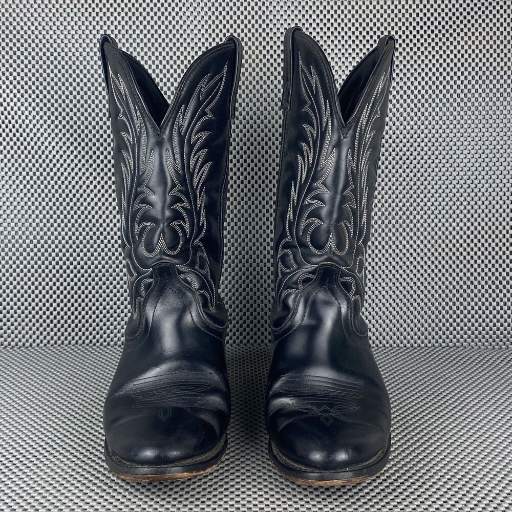 Laredo Cowboy Boots Womens 8.5 M Black Western Pull On - Picture 5 of 11